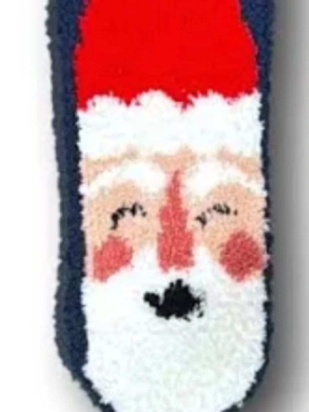 Old Navy Cozy Santa Fuzzy Crew Socks Navy One Size NWT Holiday Christmas